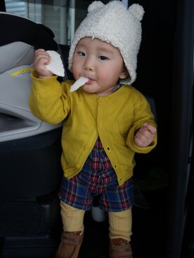 3BOYS⑅◡̈*🐒さん（キッズ・70cm）の秋コーディネート