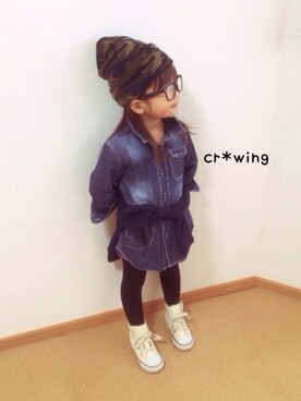 「コンバンース」｜「アイテム（帽子）」を使った、cr*wingさん（キッズ・100cm）の冬コーディネート