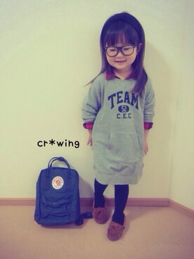 「スウェット×シャツ」｜cr*wingさん（キッズ・100cm）の冬コーディネート