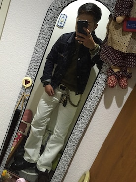 「アイテム（デニムジャケット）」を使った、ino5.manさん（メンズ・167cm・20代）の秋コーディネート