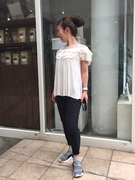 「ブレスレット」｜「アイテム（その他）」を使った、acoさん（レディース・158cm）の春コーディネート