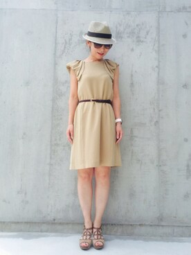 「cava cava（サヴァサヴァ）のアイテム（サンダル）」を使った、acoさん（レディース・158cm）の夏コーディネート