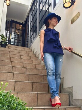 「ベレー帽推奨委員会」｜「アイテム（パンプス）」を使った、acoさん（レディース・158cm）の秋コーディネート
