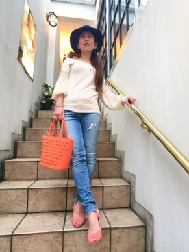 「ベレー帽推奨委員会」｜「アイテム（パンプス）」を使った、acoさん（レディース・158cm）の秋コーディネート