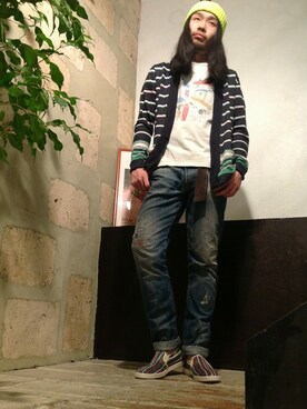 「B'2nd（ビーセカンド）のアイテム（帽子）」を使った、B'2nd SAPPOROさん（メンズ・175cm）の春コーディネート
