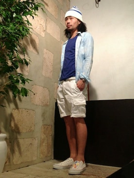 「B'2nd（ビーセカンド）のアイテム（帽子）」を使った、B'2nd SAPPOROさん（メンズ・175cm）の夏コーディネート