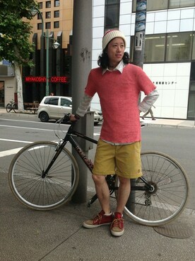 「B'2nd（ビーセカンド）のアイテム（帽子）」を使った、B'2nd SAPPOROさん（メンズ・175cm）の夏コーディネート