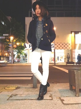 「B'2nd（ビーセカンド）のアイテム（ダッフルコート）」を使った、B'2nd SAPPOROさん（レディース・163cm）の秋コーディネート