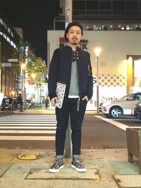 「B'2nd（ビーセカンド）のアイテム（ブルゾン）」を使った、B'2nd SAPPOROさん（メンズ・175cm）の秋コーディネート