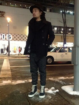 「B'2nd（ビーセカンド）のアイテム（帽子）」を使った、B'2nd SAPPOROさん（メンズ・175cm）の冬コーディネート