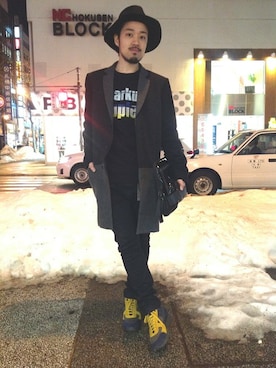 「B'2nd（ビーセカンド）のアイテム（帽子）」を使った、B'2nd SAPPOROさん（メンズ・175cm）の冬コーディネート