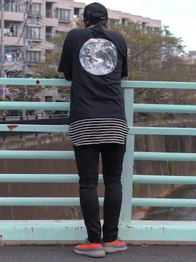 「master-piece（マスターピース）のアイテム（キャップ、ブラック系）」を使った、R.Hさん（メンズ・186cm）の秋コーディネート