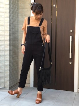 「シュシュ」｜「アイテム（オールインワン・サロペット）」を使った、ともぞうでらっくすさん（レディース・167cm）の夏コーディネート