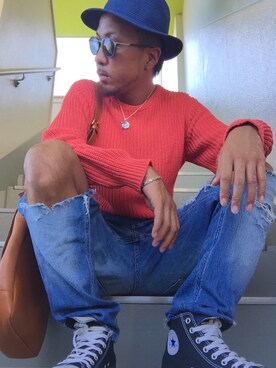 「GIORGIO ARMANI（ジョルジオアルマーニ）のアイテム（サングラス、ブラック系）」を使った、meguruさん（メンズ・177cm）の秋コーディネート