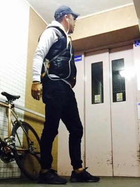 「PORTER（ポーター）のアイテム（ジャケット/アウター）」を使った、meguruさん（メンズ・177cm）の冬コーディネート