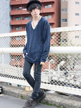 「ジョージコックス」｜「アイテム（アクセサリー）」を使った、勝田 俊介さん（メンズ・164cm）の夏コーディネート