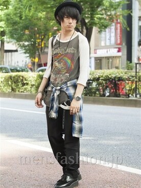 「SRIVER」｜「アイテム（帽子）」を使った、勝田 俊介さん（メンズ・164cm）の夏コーディネート