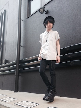 「SRIVER」｜「アイテム（帽子）」を使った、勝田 俊介さん（メンズ・164cm）の夏コーディネート