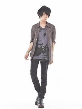 「SRIVER」｜「アイテム（帽子）」を使った、勝田 俊介さん（メンズ・164cm）の秋コーディネート