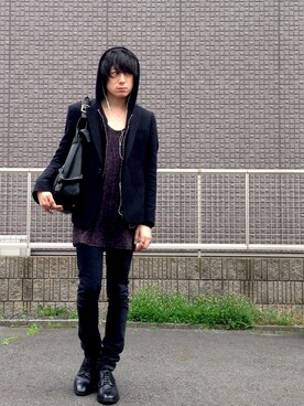 「SRIVER」｜「アイテム（デニムパンツ）」を使った、勝田 俊介さん（メンズ・164cm）の春コーディネート