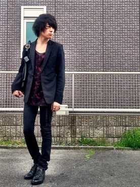 「SRIVER」｜「アイテム（デニムパンツ）」を使った、勝田 俊介さん（メンズ・164cm）の春コーディネート
