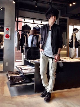 「SRIVER」｜「アイテム（ブルゾン）」を使った、勝田 俊介さん（メンズ・164cm）の春コーディネート