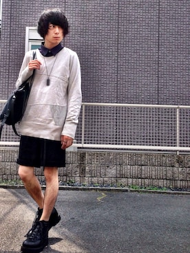 「SRIVER」｜「アイテム（ブーツ）」を使った、勝田 俊介さん（メンズ・164cm）の春コーディネート