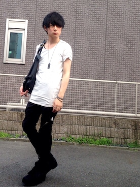「SRIVER」｜「アイテム（アクセサリー）」を使った、勝田 俊介さん（メンズ・164cm）の夏コーディネート
