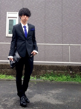 「SRIVER」｜「アイテム（スラックス）」を使った、勝田 俊介さん（メンズ・164cm）の夏コーディネート
