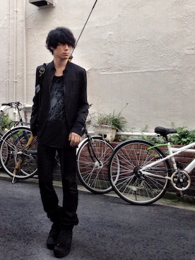 「SRIVER」｜「アイテム（ブルゾン）」を使った、勝田 俊介さん（メンズ・164cm）の夏コーディネート