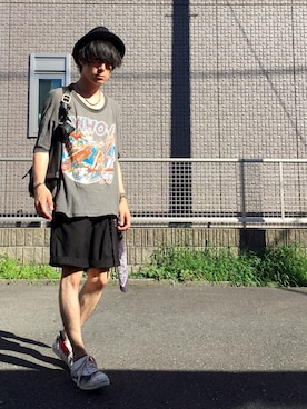 「SRIVER」｜「アイテム（帽子）」を使った、勝田 俊介さん（メンズ・164cm）の夏コーディネート