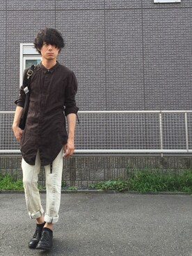 「SRIVER」｜「アイテム（デニムパンツ）」を使った、勝田 俊介さん（メンズ・164cm）の夏コーディネート