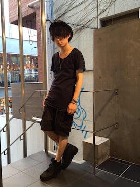 「SRIVER」｜「アイテム（帽子）」を使った、勝田 俊介さん（メンズ・164cm）の夏コーディネート