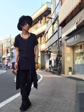 「SRIVER」｜「アイテム（帽子）」を使った、勝田 俊介さん（メンズ・164cm）の夏コーディネート