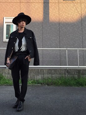 「SRIVER」｜「アイテム（デニムジャケット）」を使った、勝田 俊介さん（メンズ・164cm）の秋コーディネート