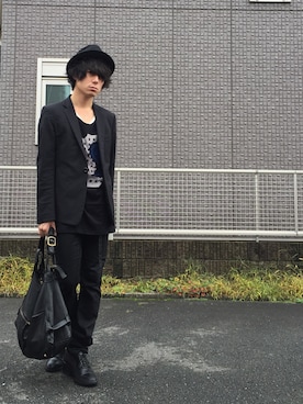 「SRIVER」｜「アイテム（帽子）」を使った、勝田 俊介さん（メンズ・164cm）の秋コーディネート