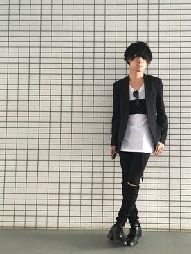 「SRIVER」｜「アイテム（ジャケット/アウター）」を使った、勝田 俊介さん（メンズ・164cm）の冬コーディネート