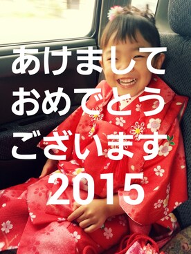 「アイテム（水着/着物・浴衣、レッド系）」を使った、erimomoさん（キッズ・100cm）の冬コーディネート