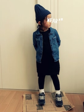 「タイツ×靴下」｜erimomoさん（キッズ・100cm）の春コーディネート