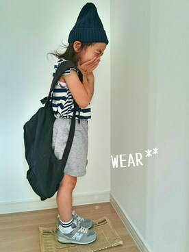 「OSORO（オソロ）のアイテム」を使った、erimomoさん（キッズ・100cm）の夏コーディネート