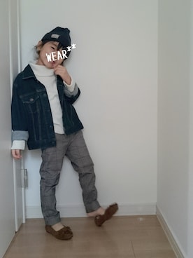 「タートル」｜「アイテム（その他）」を使った、erimomoさん（キッズ・100cm）の秋コーディネート