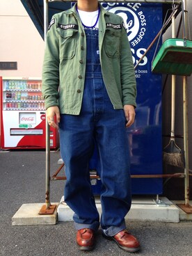 「アイテム（サロペット/オーバーオール）」を使った、りょーめさん（メンズ・170cm・10代）の春コーディネート