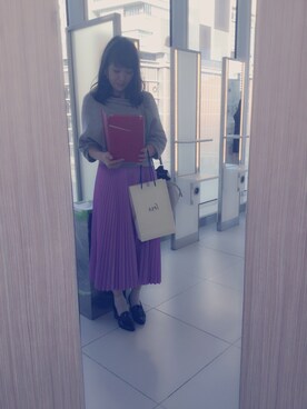Nozomiさんの「タフタアコーディンプリーツスカート」を使ったコーディネート