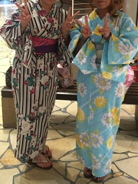 「アイテム（浴衣、グリーン系）」を使った、★ハマ★さん（レディース・153cm）の夏コーディネート