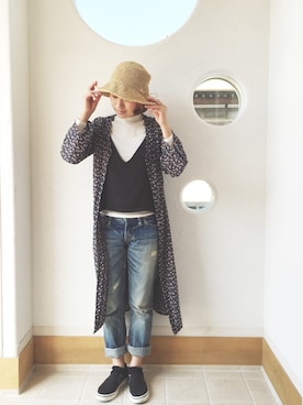 「RETRO GIRL（レトロガール）のアイテム（シャツワンピース）」を使った、きゃのさん（レディース・155cm）の春コーディネート