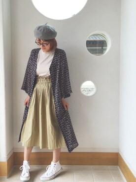 「RETRO GIRL（レトロガール）のアイテム（シャツワンピース）」を使った、きゃのさん（レディース・155cm）の春コーディネート