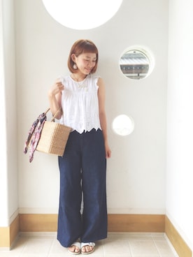 「Chico（チコ）のアイテム（財布/小物）」を使った、きゃのさん（レディース・155cm）の夏コーディネート