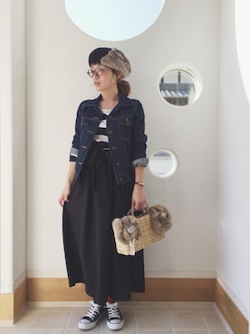 「CONVERSE（コンバース）のconverse（コンバース） ALL STAR OX（オールスターOX）（スニーカー）」を使った、きゃのさん（レディース・155cm）の秋コーディネート