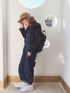 「archives（アルシーヴ）のアイテム（ミリタリージャケット）」を使った、きゃのさん（レディース・155cm）の冬コーディネート