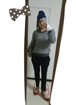 「アイテム（クラッチバッグ、その他）」を使った、あきさん（レディース・150cm）の冬コーディネート